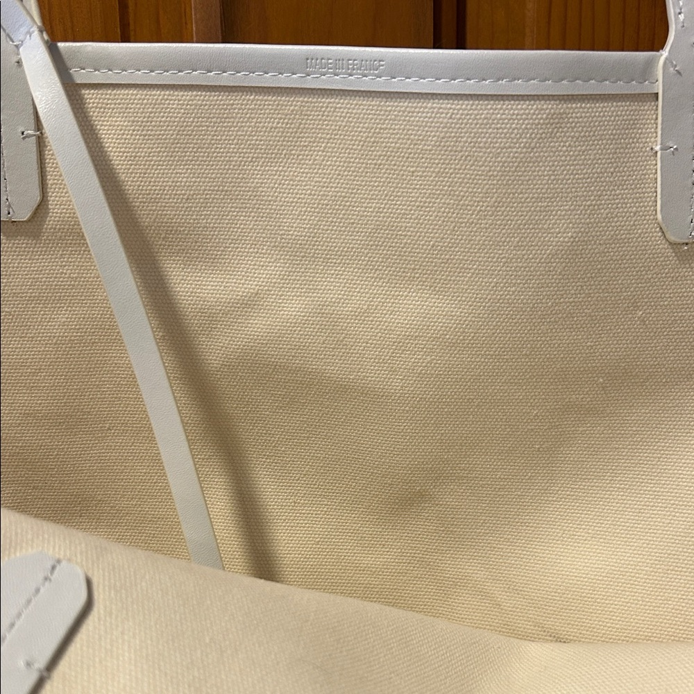 White Canvas Patterned Tote Bag - image 5